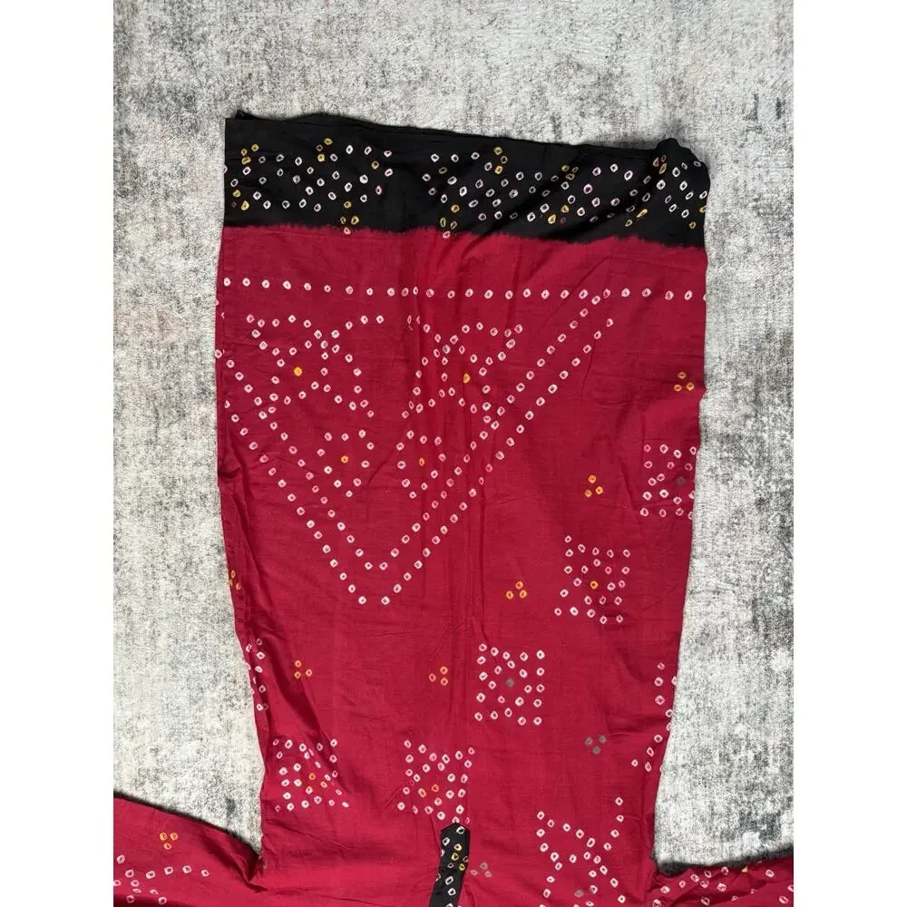 Indian Ethnic Kurti Set with Bandhani Dupatta –Bollywood Women Cotton Red